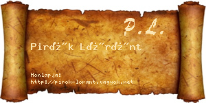 Pirók Lóránt névjegykártya