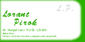 lorant pirok business card